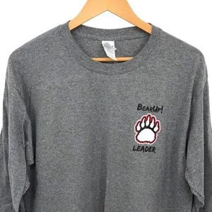 Gildan Harvard Bear Up Rise Up Long Sleeve Crewneck T-Shirt‎ Size Large Gray thumbnail 2