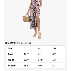 Dearmsrose Blue Floral Sleeveless Maxi Tank Dress Side Slits Summer Resort SZ XL thumbnail 8