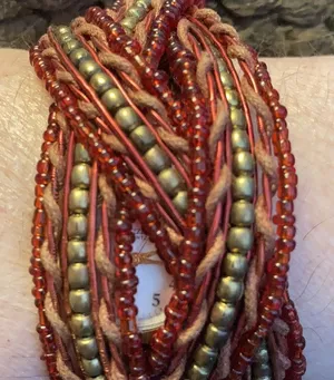 FINAL MARKDOWN Flexible beaded cuff style bracelet thumbnail 1