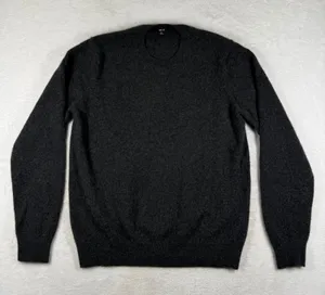 Uniqlo 100% Cashmere Crew Neck Sweater Dark Gray Heather M 351-429075 thumbnail 1