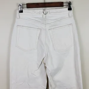 Abercrombie & Fitch Dad High-Rise Criss Cross Straight Leg Jeans Cream Size 4 thumbnail 7