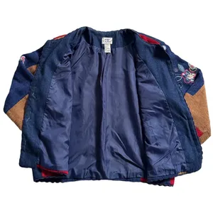 Koret City Blues Vintage Mixed Textile Patchwork Floral Embroidered Jacket Large thumbnail 3