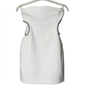 ZARA NEW WHITE STRAPLESS CUT OUT RHINESTONE MINI DRESS Women’s Size Medium thumbnail 8