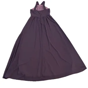 Lulus Maxi‎ Dress Large Chiffon Air Of Romance Halter Dusty Purple thumbnail 3