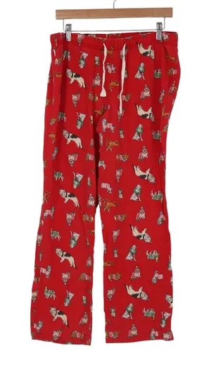Old Navy Red Cotton Holiday Dog Print Pajama Pants Medium Christmas Loungewear thumbnail 1