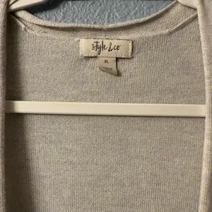 Style & Co. Striped Open Front Cardigan in gray and Blue Tones thumbnail 5