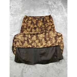 Brown Floral Leopard Midi Skirt 18 Boho Y2K Earth Tone A Line Cottagecore thumbnail 9