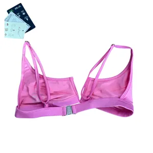 FAE Pink Metallic V Wire Front Bikini Top Swimwear Women's‎ Size S NWT thumbnail 2