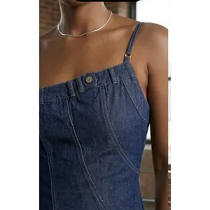 Urban Revivo One Shoulder Denim Cami Dress Asymmetrical Hem Size 4 thumbnail 2