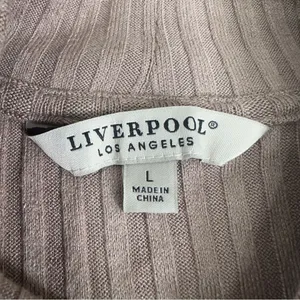 NWT Liverpool Mock Neck Ribbed Knit Top Sandstone Tan Size Large LM8229K61 thumbnail 6