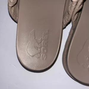 Sorel Women's Taupe Ruched Double-Strap Slide Sandals thumbnail 4