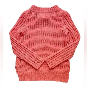 Anthropologie Field Flower Waffle Stitch Coral Pink Sweater thumbnail 5
