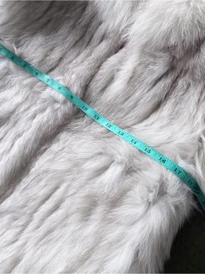 SAGA FOX Real Fur Coat Jacket White Grey Small Genuine Luxury Winter thumbnail 5