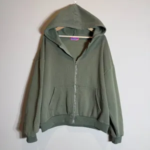 Edikted Nova Oversized Hoodie Full Zip Sweatshirt Womens XS/S Olive Green Lounge thumbnail 5