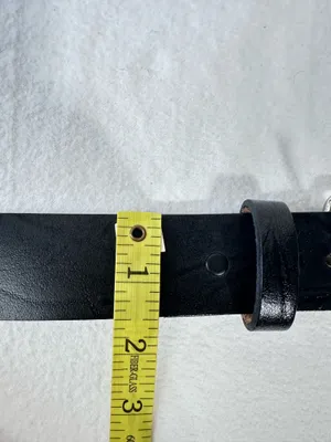 Leather Belt 38 Black Top Grain Oil Ten Leather Tooled Removable Silver Buckle thumbnail 9