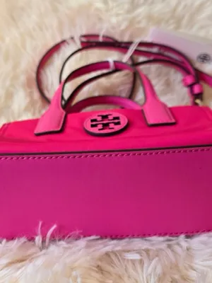Tory Burch Hot Pink Mini Satchel with Logo Medallion thumbnail 4