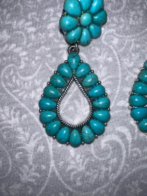 Turquoise earrings ( false) Blue thumbnail 2