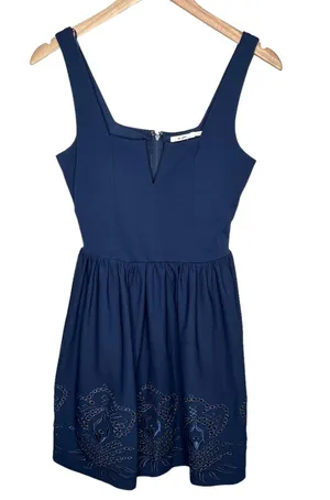 Francesca’s Miami blue eyelet trim dress size small thumbnail 10