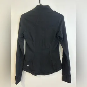 Lululemon Black Forme High Neck Zip Up Jacket w/ Thumb Holes Size 6 thumbnail 9