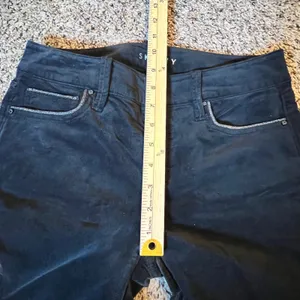 White House Black Market The Skinny Black Velvet‎ Pants Metallic Trim Size 2 thumbnail 7