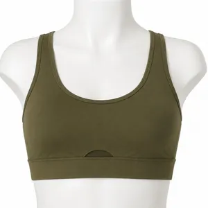 Savvi 2XL Solstice Bra Olive Green Sports Racerback Mesh Cutout F1-728-06-2X thumbnail 1
