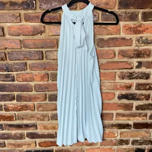 NWT Shein Bae Light Blue Sleeveless Pleated Tie Back Halter Mini Dress Women's 4 thumbnail 5