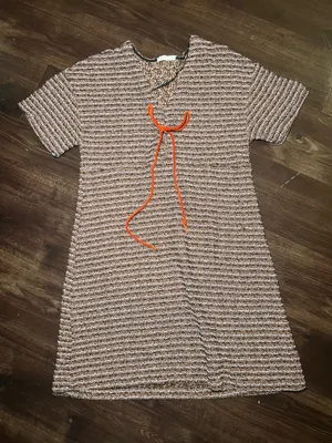 Zara Stripe Tweed Short Sleeve Dress Size Small thumbnail 2
