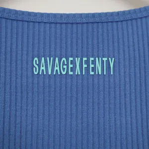 Savage X Fenty Womens Ribbed Scoop Neck Tank Top Blue XS AV785 thumbnail 3