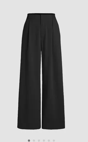High waisted solid pleated wide leg trousers cider  thumbnail 1