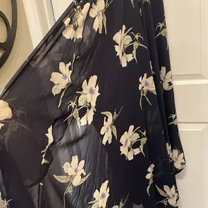 Lulu’s All Mine Navy Blue Floral Print High-Low Wrap Dress thumbnail 8