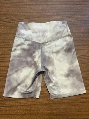 Nike XS Women's Light Gray Tie-Dye High Rise Bike Shorts thumbnail 3