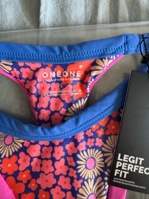 ONEONE Swimwear size L floral print thong bikini bottoms thumbnail 2