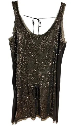 Magaschoni Black Sequin Silk & Cashmere Tunic Size XL thumbnail 1
