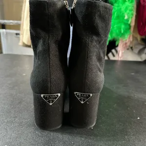 Authentic Prada Black Ankle Boots with Square Toe and Block Heel 40 9 thumbnail 4