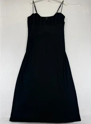 Soma Black Ribbed Spaghetti Strap Maxi Slip Dress coquette fairy goth‎ witchy XL thumbnail 1