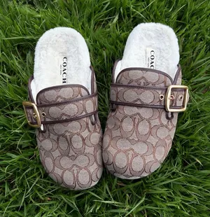 Coach Brown Fur Lined Slippers 6 thumbnail 1