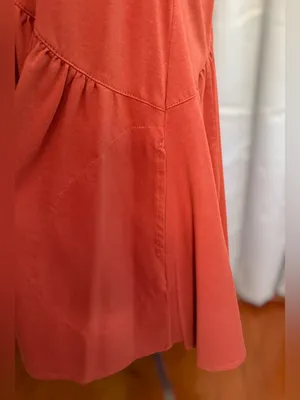 Rust V-Neck Sleeveless Babydoll Flowy Mini Sundress thumbnail 5