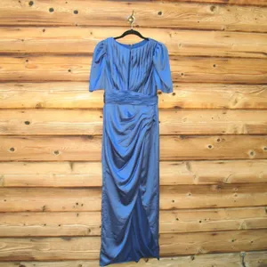 Mac Duggal 27014 PUFF SLEEVE PLEATED BODICE DRAPED GOWN 8 Runs Small thumbnail 9