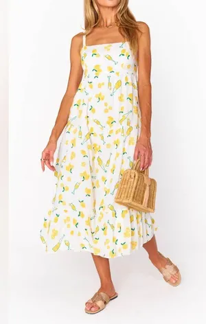 SHOW ME YOUR MUMU Summer Fling Midi Dress In Limoncello Embroidery thumbnail 8