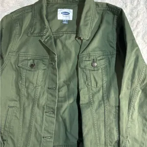 Old navy green cargo jacket large runs very small thumbnail 4