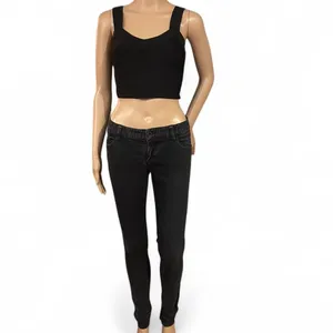 Alice + Olivia Black Low-rise Skinny Jeans Size 2 Boho Style EUC thumbnail 3