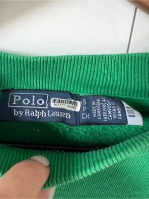 Ralph Lauren Polo Oversized Logo Fleece Crewneck in Bright Clover Green thumbnail 6