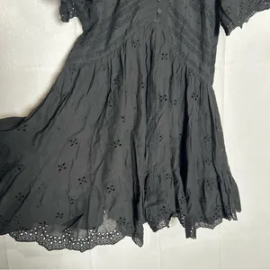 NWT Madewell Black Eyelet Flutter Sleeve Mini Dress in‎ Cotton Size 00 thumbnail 7