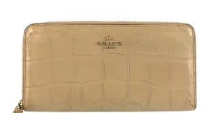 Coach Crocodile Embossed Leather Accordion Zip Around Long Continental Wallet thumbnail 1