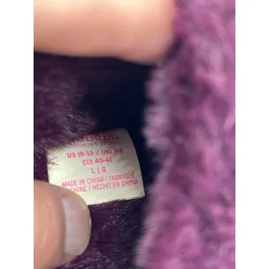 PINK Victoria's Secret Shoes Womens Size 9.5 Purple Furry Slide Slippers Logo thumbnail 9