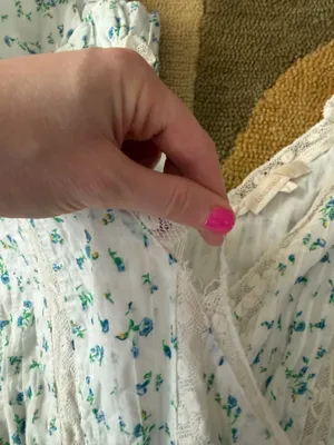 LoveShackFancy Carlo Dress Mini Short Tiered Ruffle Bonnett Blue Size Petite thumbnail 5
