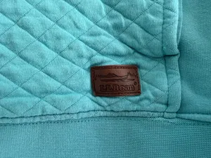 L.L.Bean Women's Quilted Quarter-Zip Pullover Sweatshirt in Teal thumbnail 2