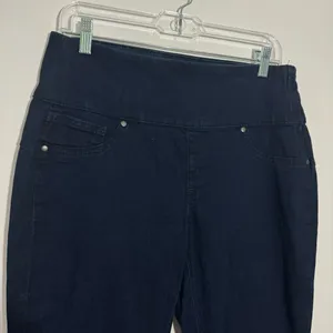Spanx High Rise Side Zip Alexia‎ StretchSkinny Jeans Indigo Large Minimalist thumbnail 4