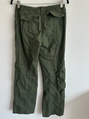 Brandy Melville Olive Green Cargo Pants Utility Straight Leg OS thumbnail 5