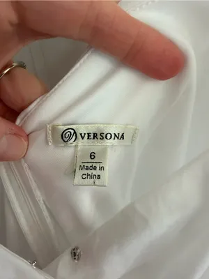 Versona White Ruffle Sleeve Tie Back Fit & Flare Dress Size 6 thumbnail 5